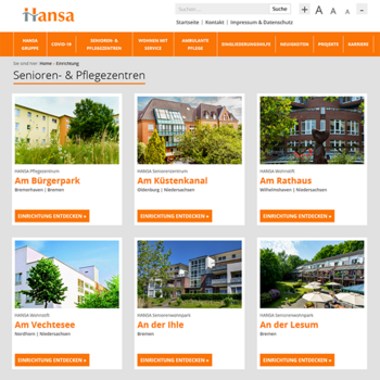 Hansa Website Screenshot Hansa-Gruppe